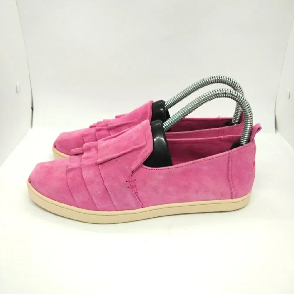 Toms Pink Suede Slip On Shoes Women's‎ Size 6